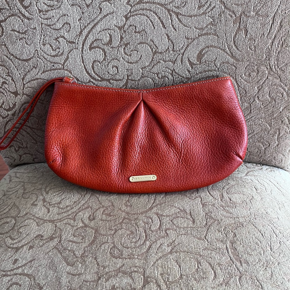 Burnt Orange Brahmin Wristlet